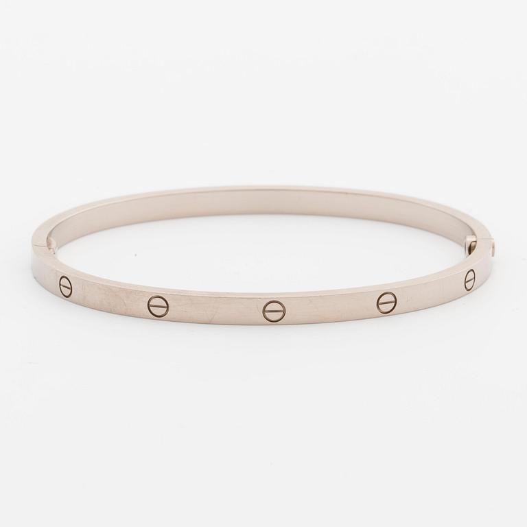 ARMRING, Cartier "Love bracelet" med tillhörande skruvmejsel. 18K vitguld.