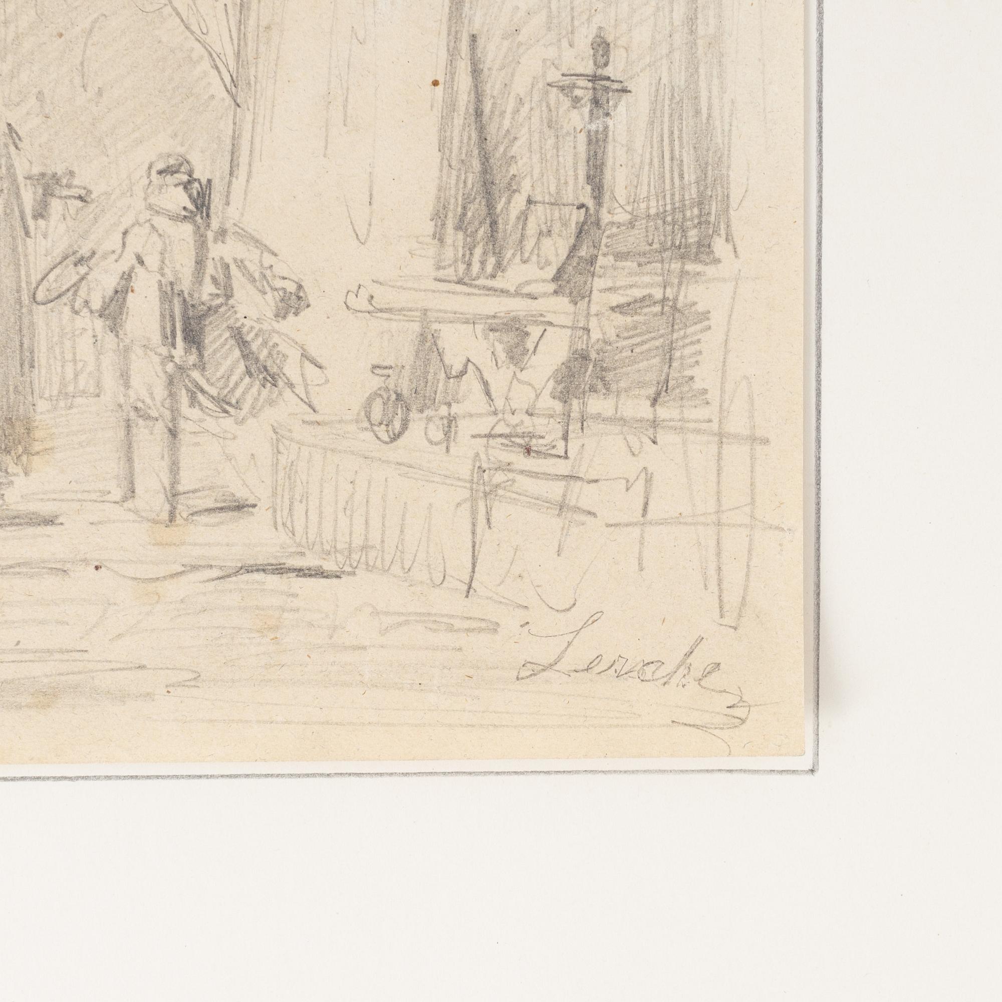 Vincent Stoltenberg-Lerche, attributed to, pensil drawing, inscribed "Lerche".