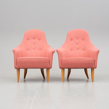 FÅTÖLJER ett par. "Stora Adam", Kerstin Hörlin-Holmqvist för "Triva-serien", NK Nordiska Kompaniet, 1960-tal.
