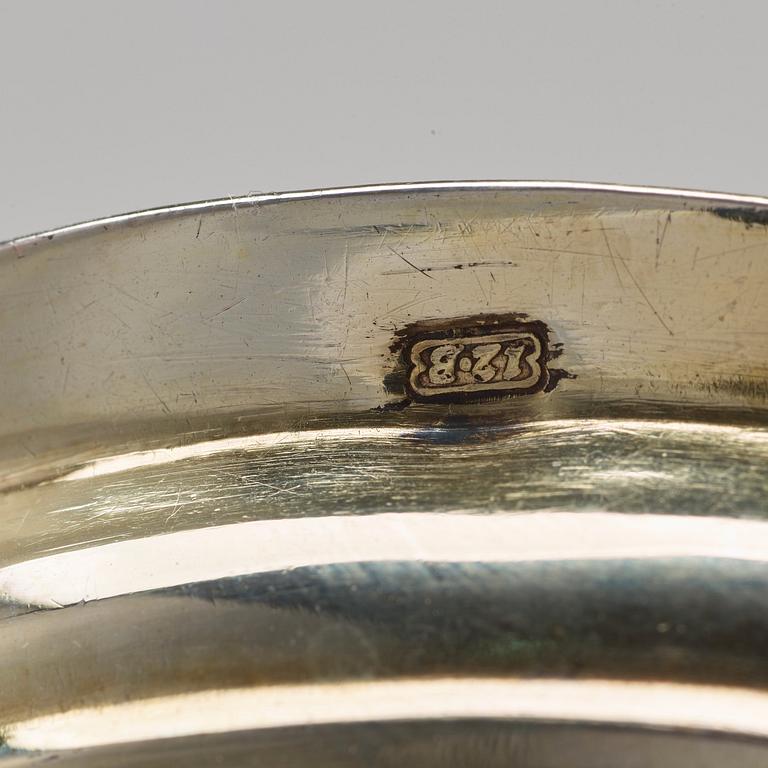 An Austrian mid 18th century silverl-gilt communion cup, unidentified makers mark, later standard mark.