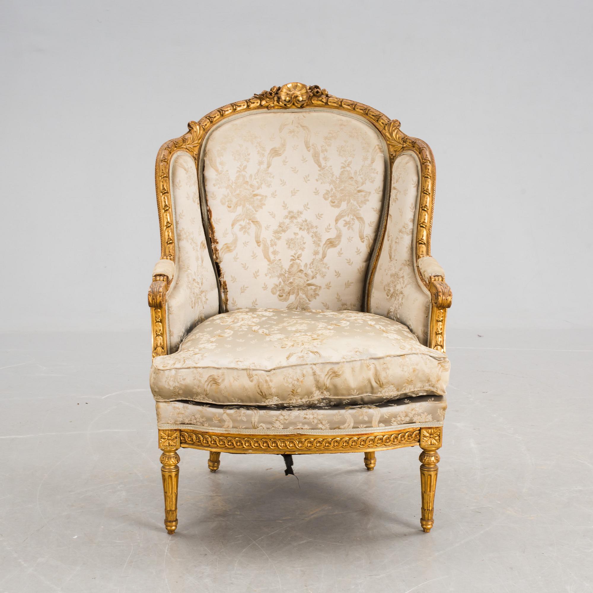 BERGÈRE, Louis XVI-stil, omkring 1900.
