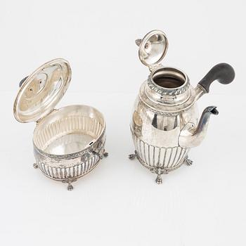 Kaffeservis, 3 delar, silver, gustaviansk stil, GAB, Stockholm, 1916.