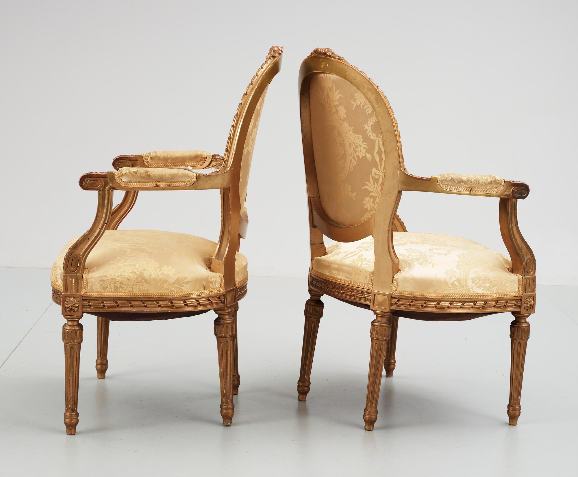 SALONGSGRUPP, 11 delar. Gustaviansk stil. 1900-tal.