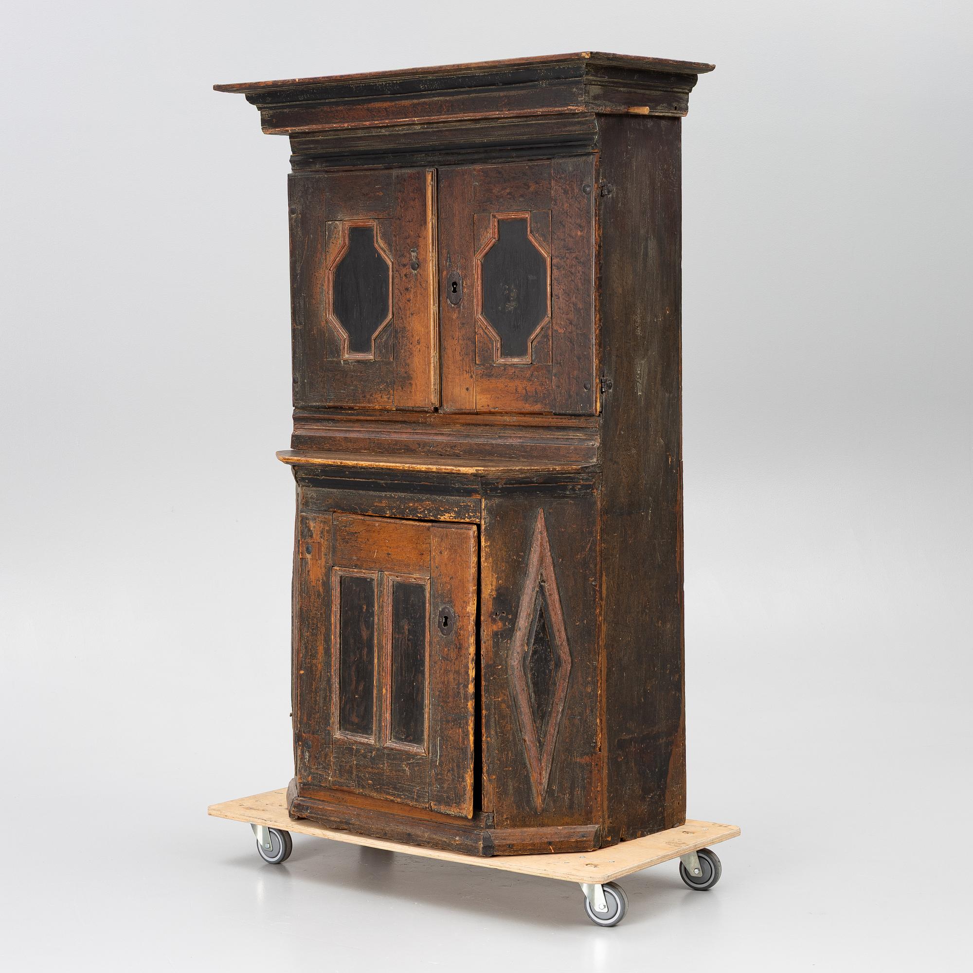 A pine cabinet, second half of the 18th Century.