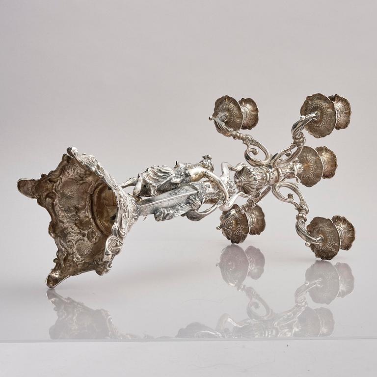 Lale Silverware & Co Ltd, femarmade kandelabrar, tre stycken, sterling silver, Istanbul, Turkiet 1900-tal.