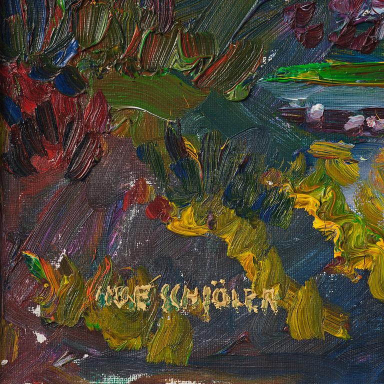Inge Schiöler, Autumn landscape by the sea.