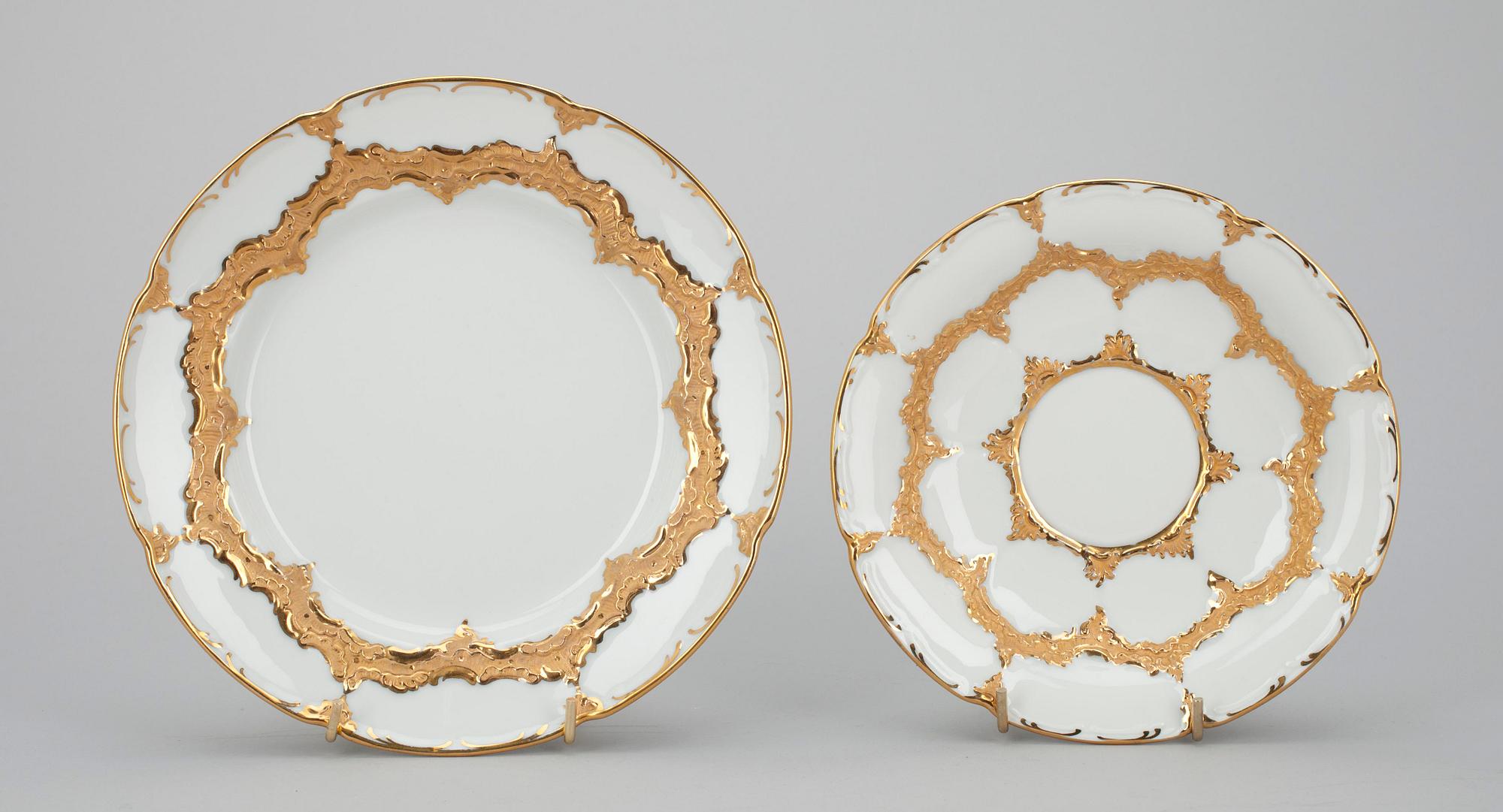 KAFFESERVIS, 15 delar, porslin Meissen 1900-tal.