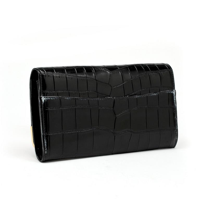 RALPH LAUREN, a black crocodile leather wallet.