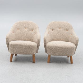 Fåtöljer, ett par, "Annukka", modell 1408, Asko 1950-tal.