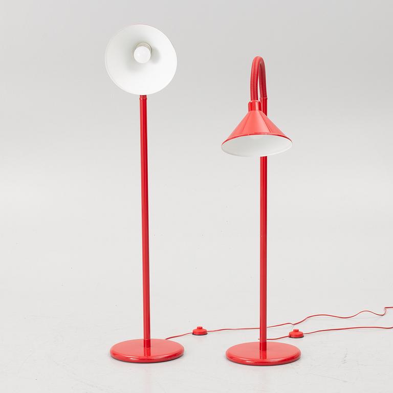 Floor lamps, a pair, second half of the 20th century.