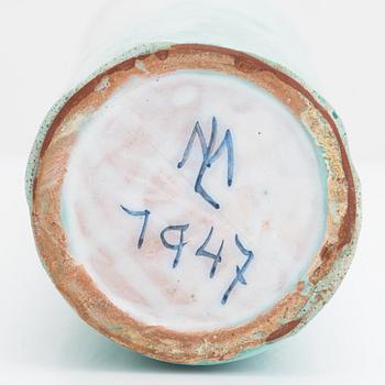 Marita Lybeck, vase, ceramic, signed ML 1947.