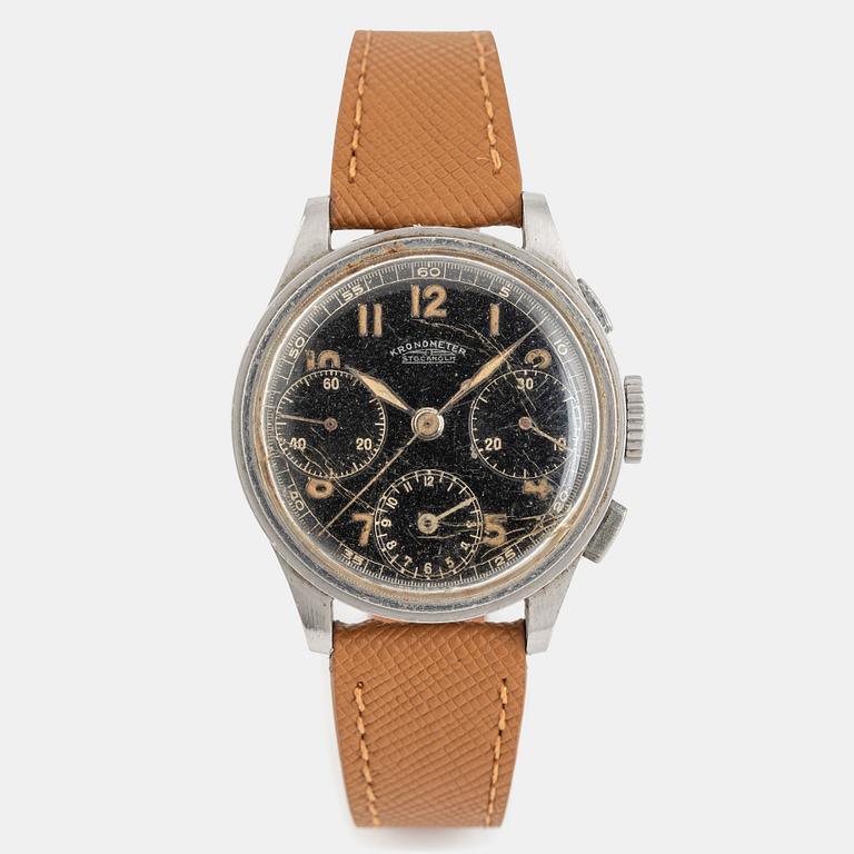 Kronometer Stockholm, "Gilt Dial", chronograph, ca 1940.