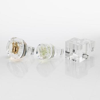 Siv Lagerström, three acrylic rings, 1970s.