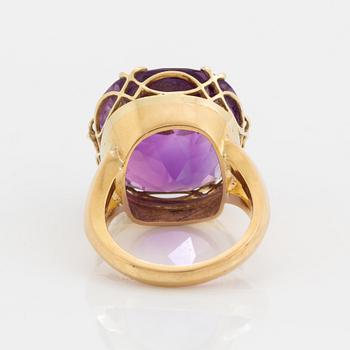 Cushion shaped amethyst cocktail ring, Gerdt Hartvig Sandqvist.