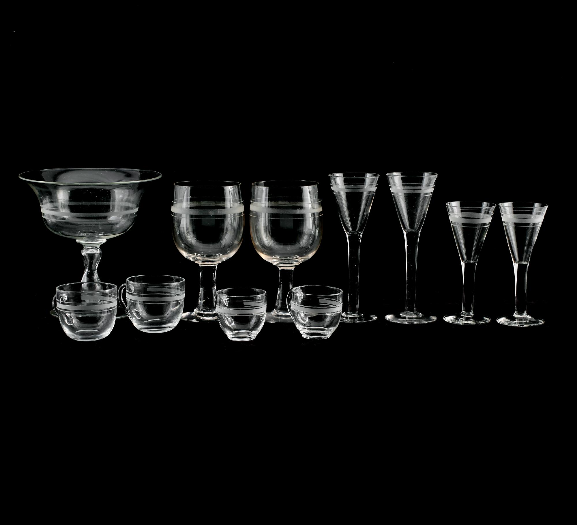 SERVISGLAS, 36 delar, glas, s k Rydbergsglas, tidigt 1900-tal.