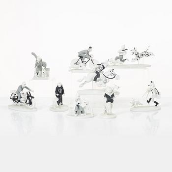 Tintin, samlarfigurer, 10 st, "Hors Serie", Hergé Moilins art, 2013-2015.