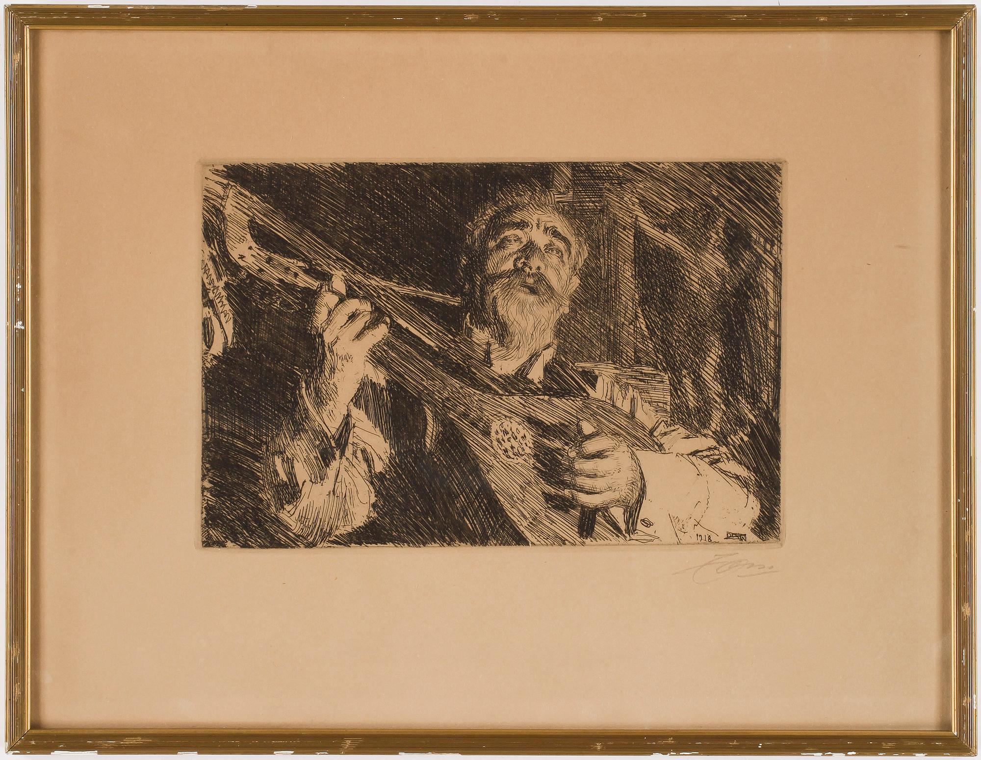 ANDERS ZORN. Etsning. Sign.