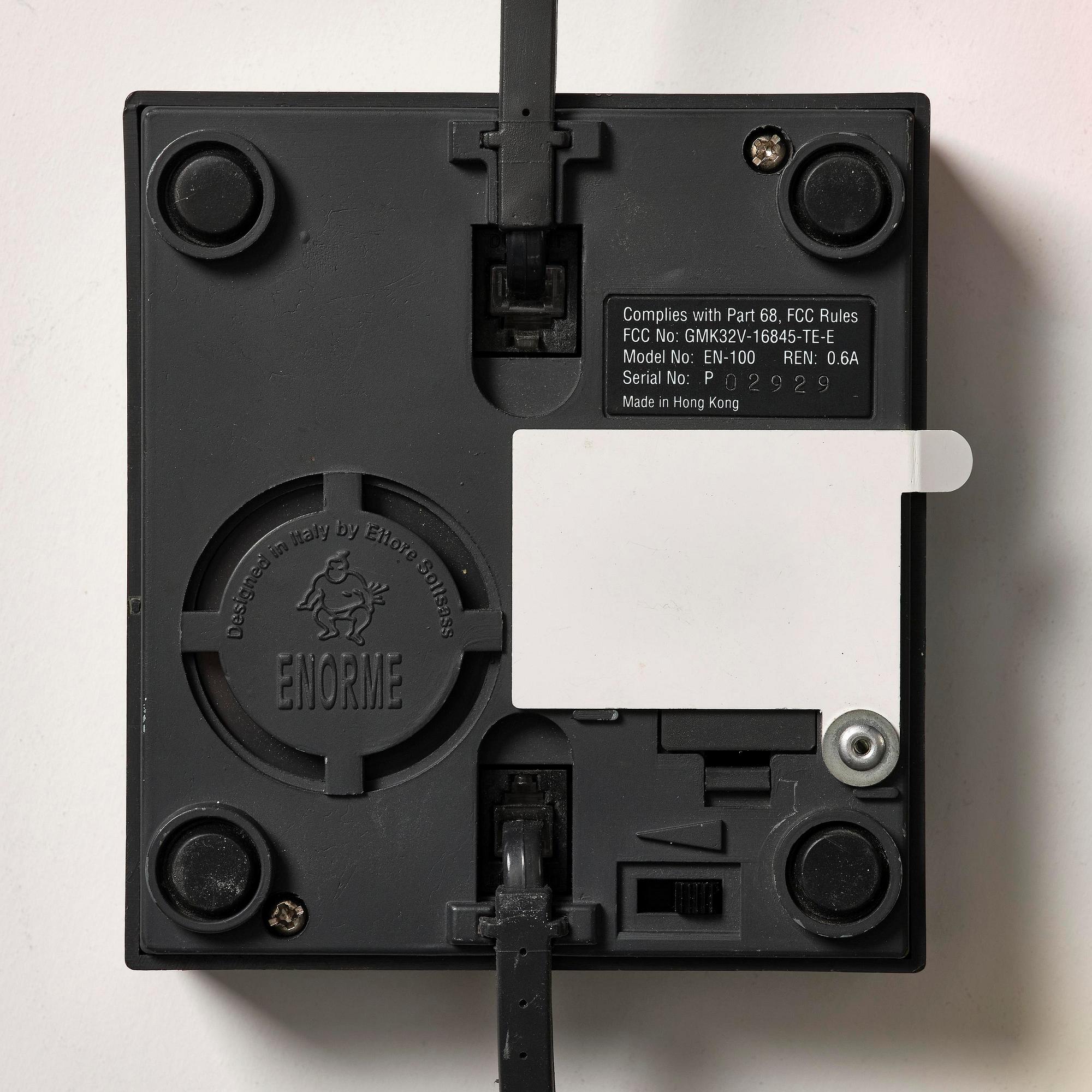 Ettore Sottsass, & David Kelley, telefon, "Enorme", Enorme Corporation, Italien, efter 1986.