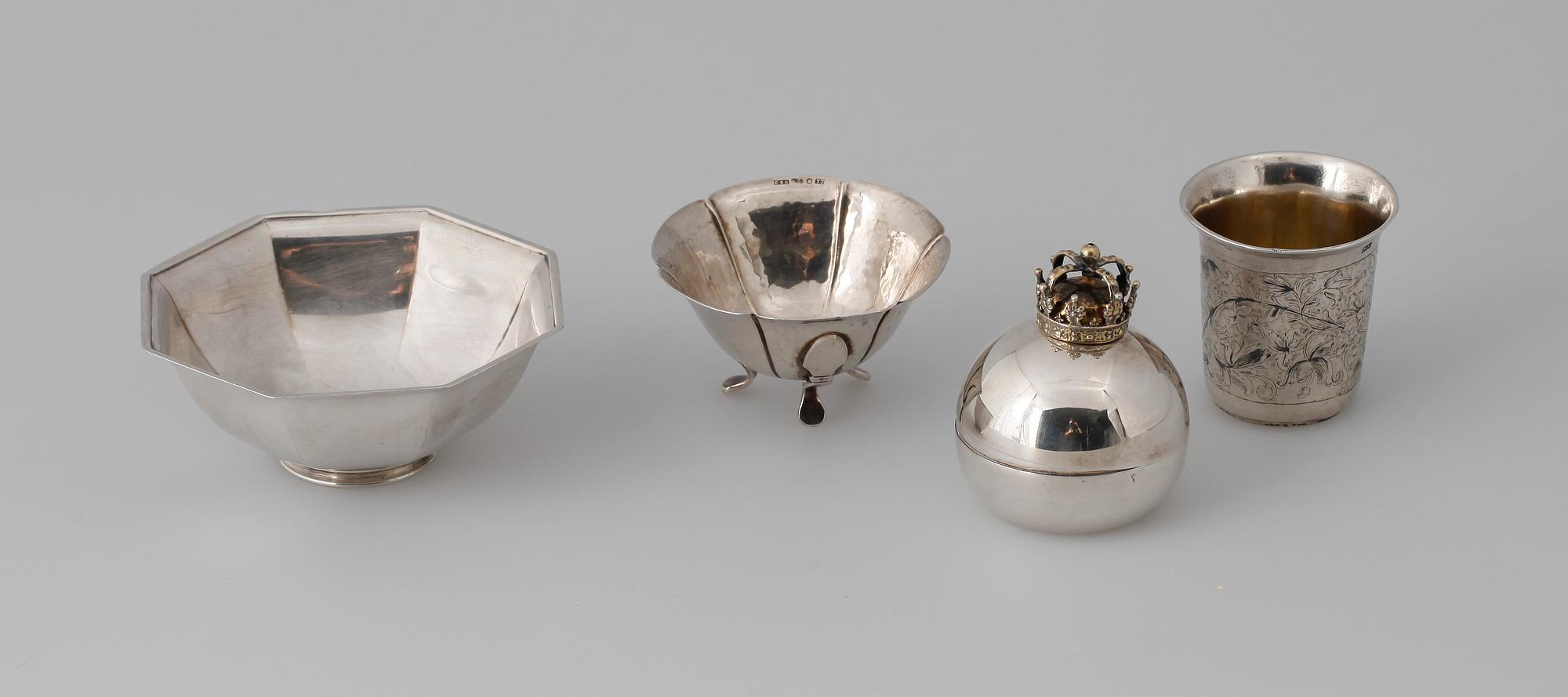 PARTI SILVER, 4 delar. Bla Löfman, Mema, Uppsala 1988 samt BÄGARE, Ryssland, 1800-tal.