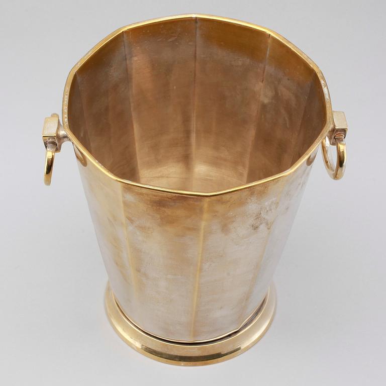 CHAMPAGNE/VINKYLARE, argent haché, 1900-talets första hälft.