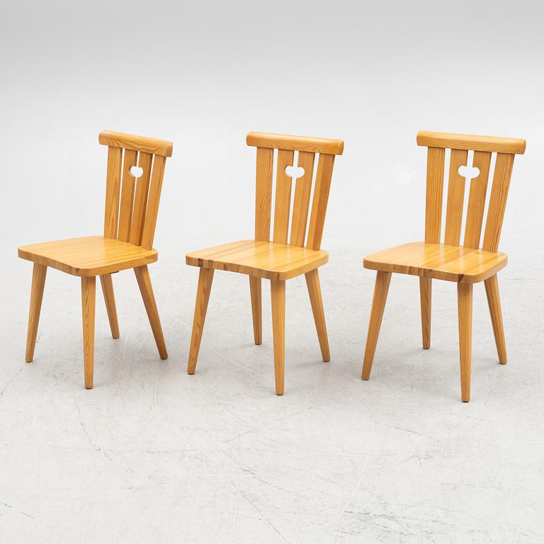 Göran Malmvall, three chairs, Svensk Fur, Karl Andersson & Sons, 1970's.