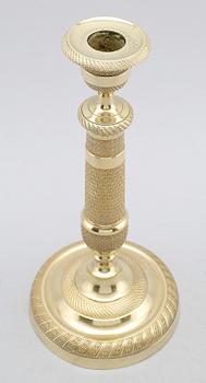 LJUSSTAKE, empire, förgylld brons, 1800-talets första hälft.