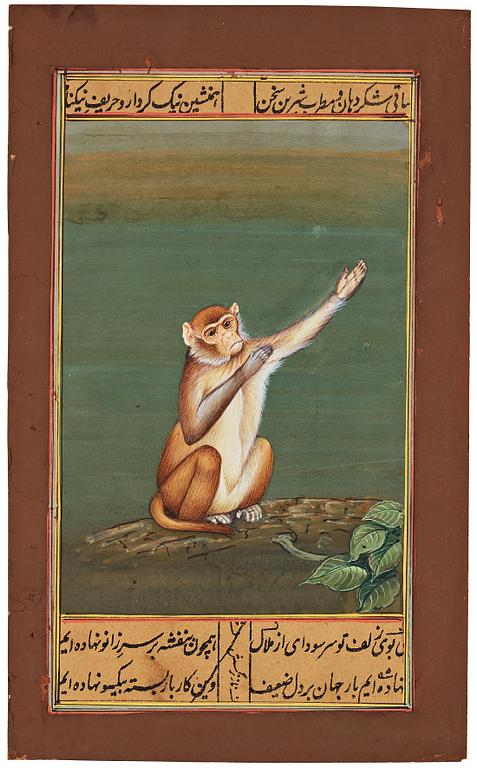 A set of four Mughal paintings by unknown artist, 19th Century.