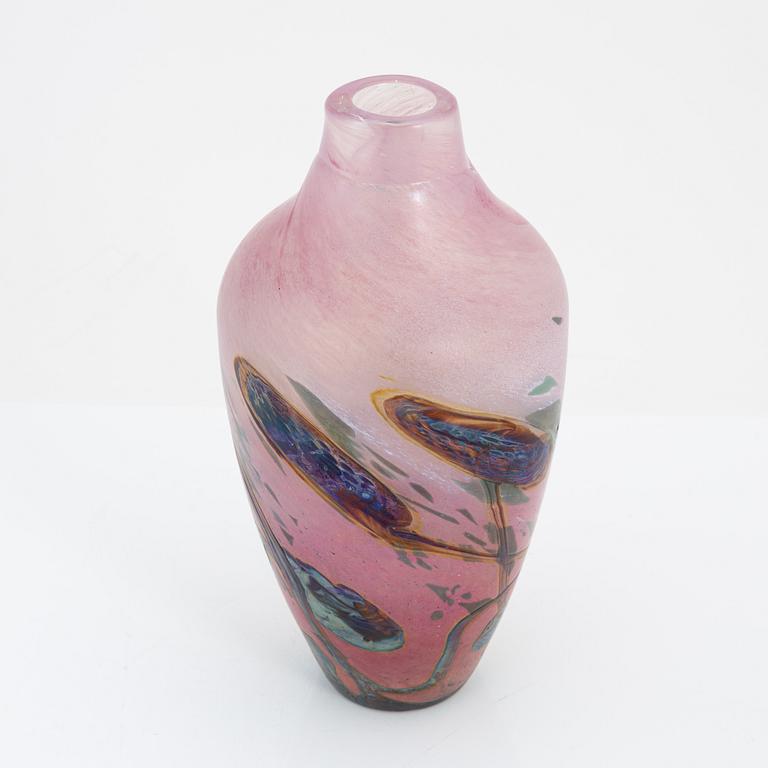 Ada Loumani, a glass vase, signed.