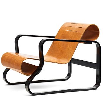 332. Alvar Aalto, a partly black lacquered birch "Paimio" chair by  O.y Huonekalu-ja Rakennustyötehdas A.B for Artek, Finland 1930-40's.