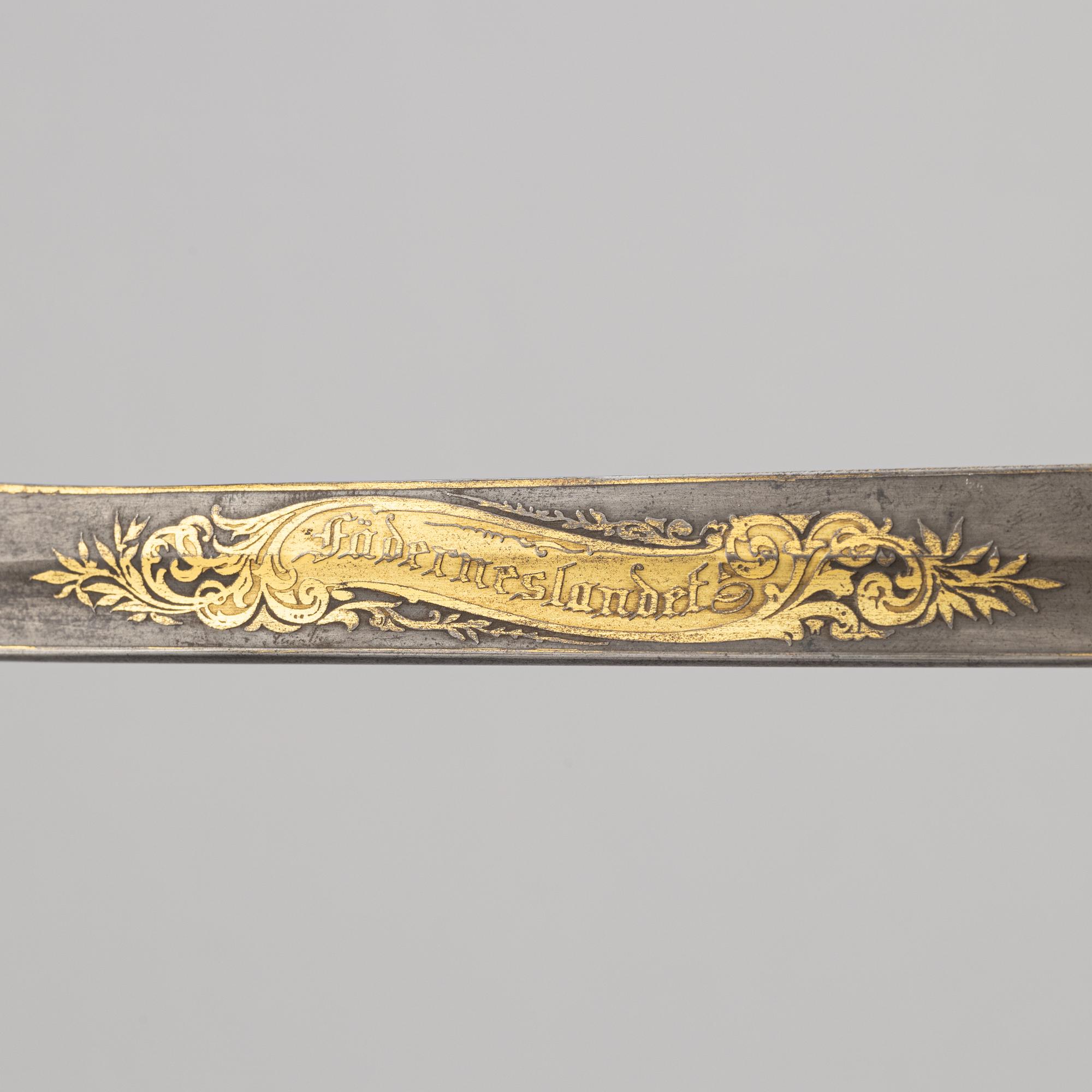 Saber, Swedish, second half of the 19th century, with scabbard.