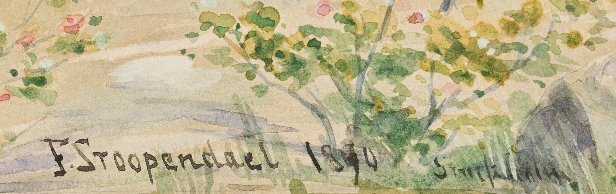 FERDINAND STOOPENDAAL, akvarell, signerad och daterad Stockholm 1890.