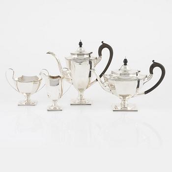 An English Coffee and Tea Service, silver, mark of William Hutton & Sons Ltd, Sheffield 1911 (4 pieces).