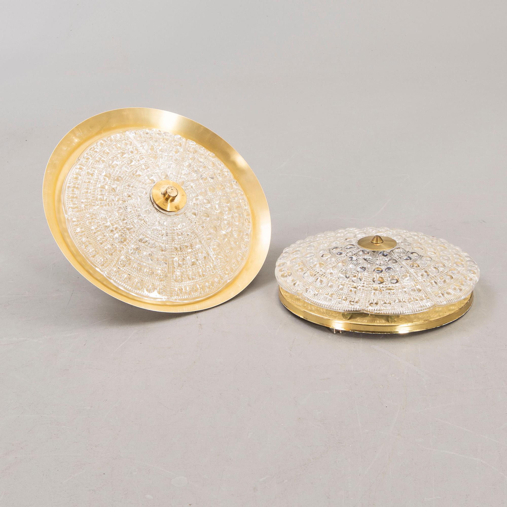 Carl Fagerlund, taklampa och plafond, Orrefors, 1950-60-tal.