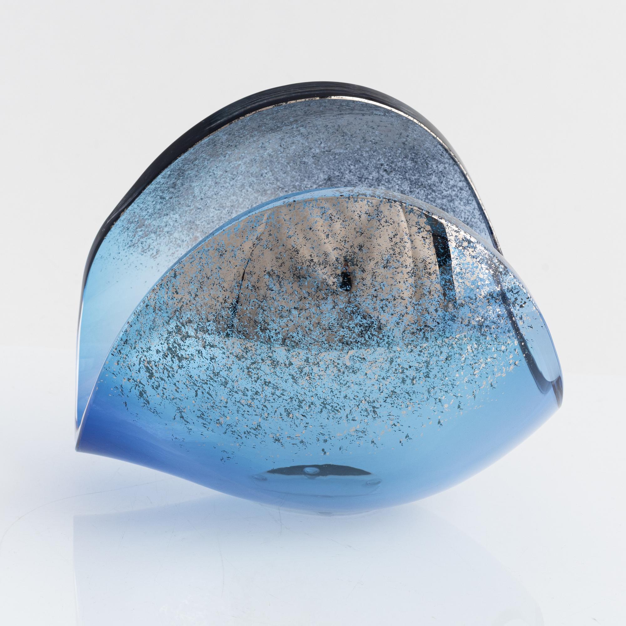 Lena Bergström, a glass sculpture, 'Jorden' from the series 'Planets', Kosta Boda, Sweden.