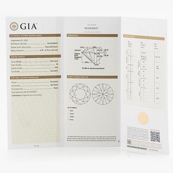 A pair of 18K gold earrings with round brilliant-cut diamonds.