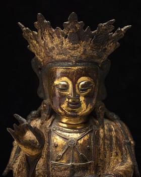 A seated figure of Bodhisattva, Ming dynasty (1368-1644).