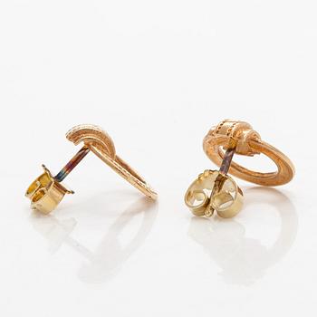 Kalevala Koru, earrings, 14K gold.