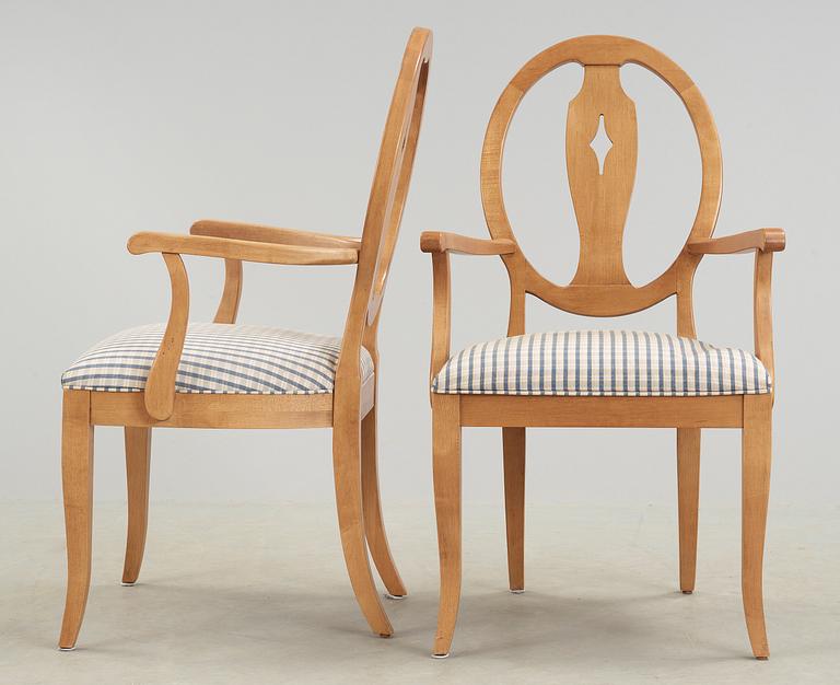 KARMSTOLAR, ett par, Ethan Allen, USA, 1900-talets andra hälft.