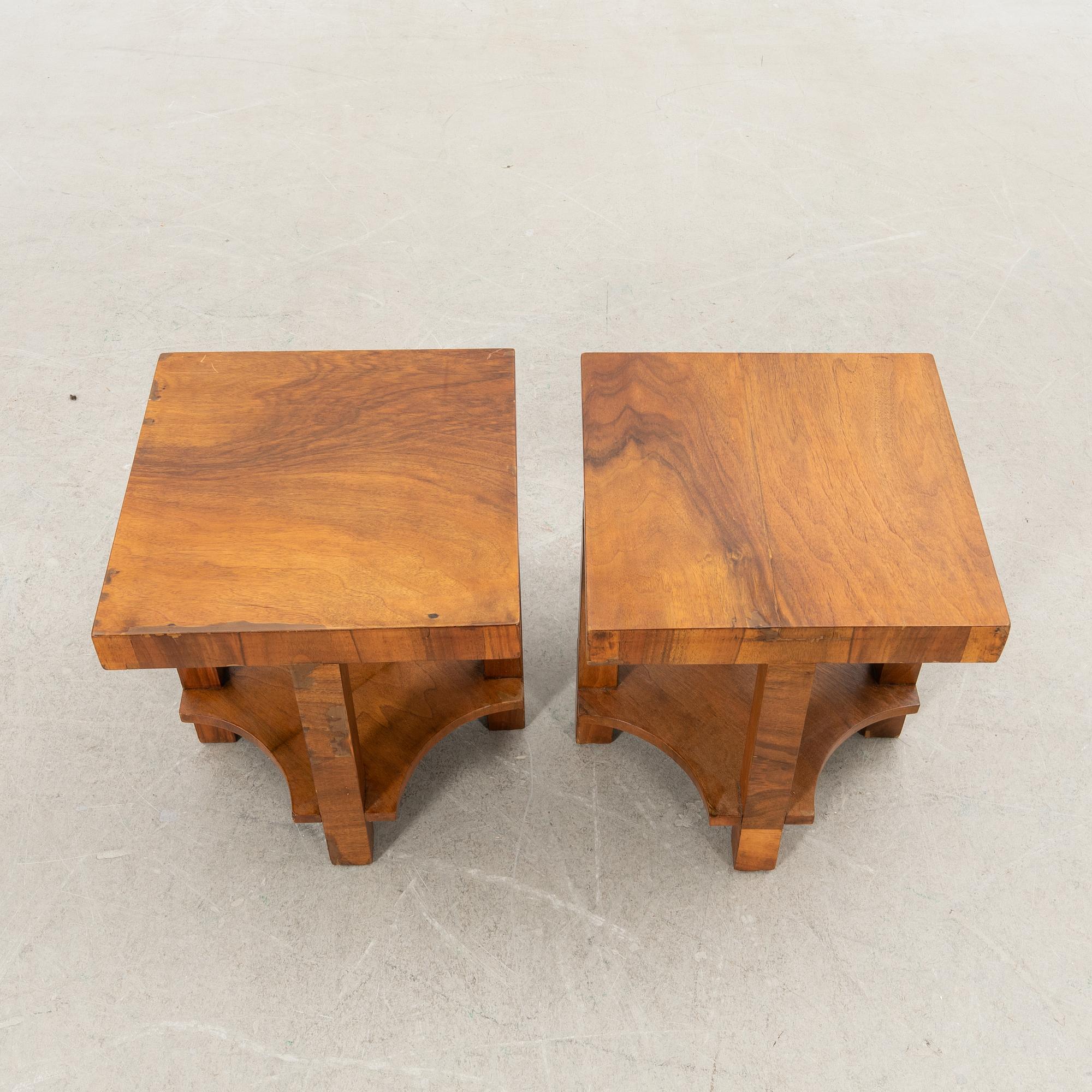 Coffee table/Nightstand, a pair, Art Deco, first half of the 20th century.