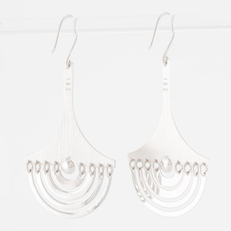 Tapio Wirkkala, a pair of earrings "Moon Crescent", sterling silver, for Kultakeskus.