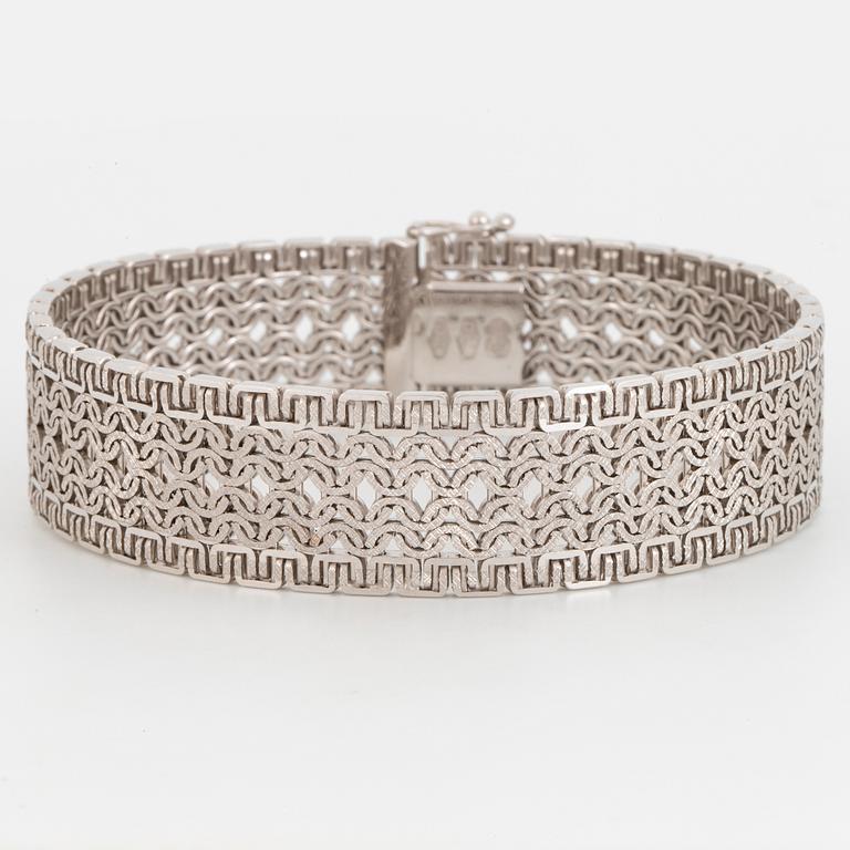 ARMBAND, 18K vitguld, fantasilänk, Uno A Erre, Italien.