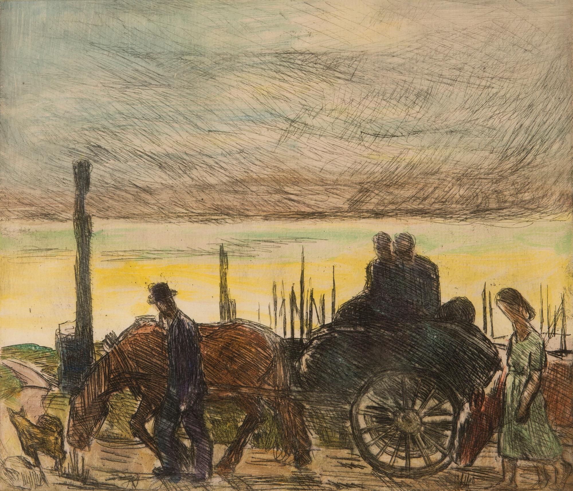 KULLERVO KOIVISTO, colour etching, signed and dated -42.