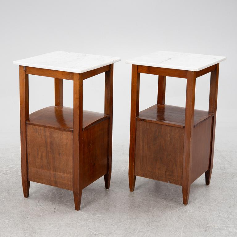 A pair of bedside tables, early 20th century.