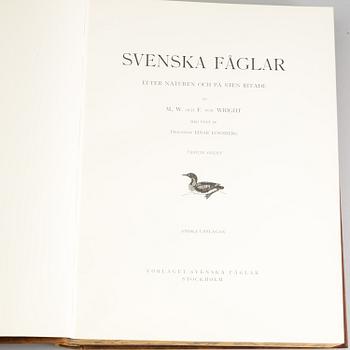a set of three "Svenska fåglar" books by VON WRIGHT M, W & F, stockholm 1927-1929.