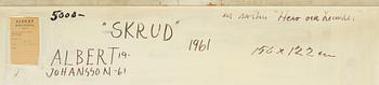 Albert Johansson, blandteknik/betongspackel på pannå, signerad och daterad 1961  a tergo.