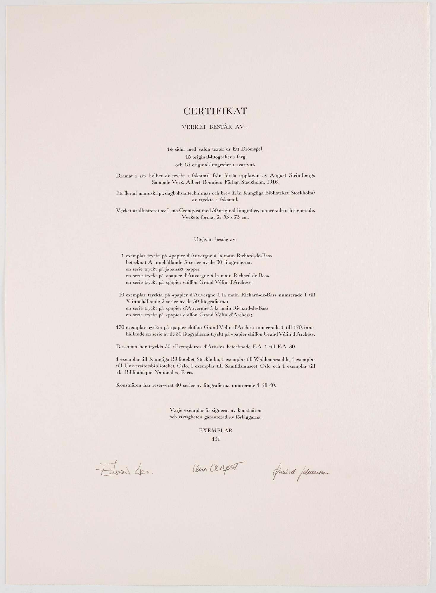 Lena Cronqvist, "August Strindberg, Ett Drömspel".