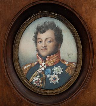 JEAN-BAPTISTE ISABEY, in the manner of. Gouache 9.5 x 7.5 cm.