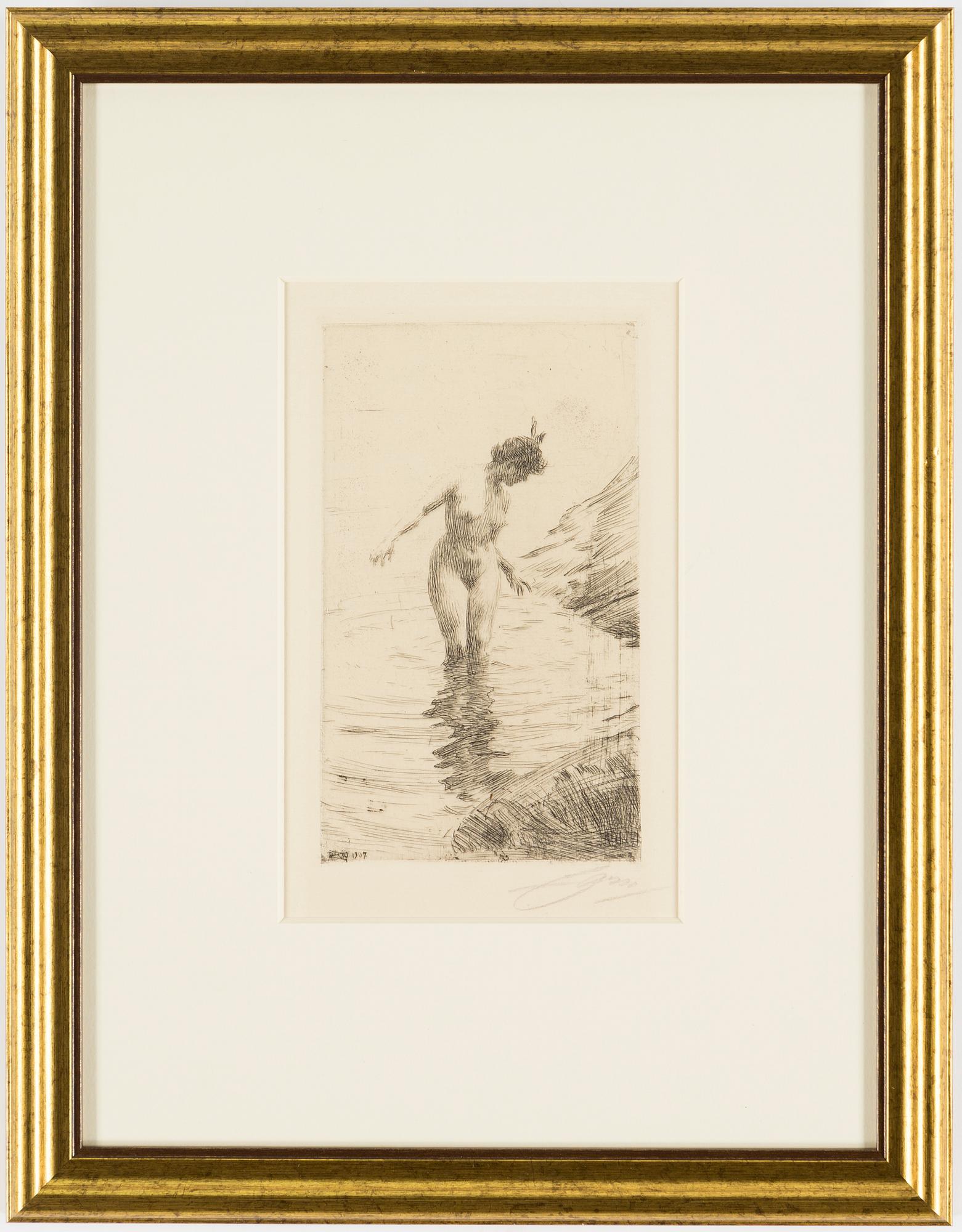 ANDERS ZORN, etchning, 1907, signed.