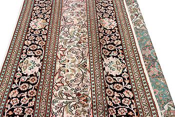 A silk Kashmir carpet, c. 267 x 185 cm.