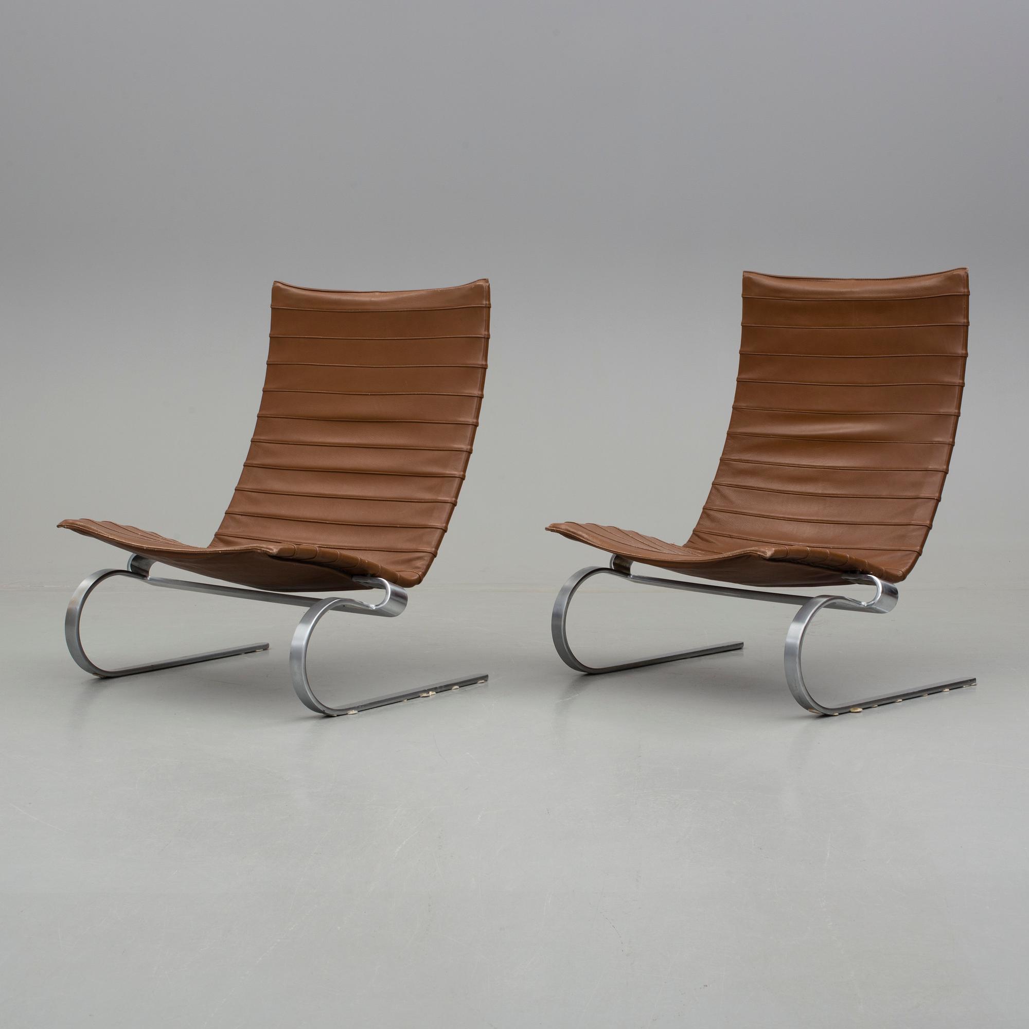 POUL KJAERHOLM, "PK-20", Fritz Hansen, Danmark 1988. Fåtöljer, ett par.